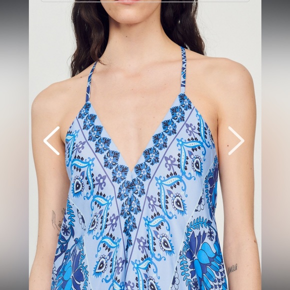 Sandro TURQUOISE WOVEN DRESS - Picture 4 of 12